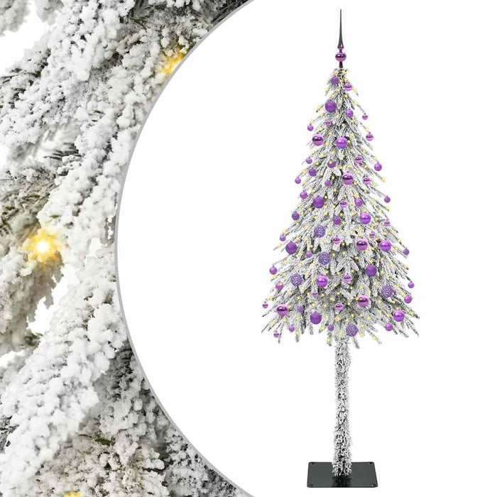Brad de Crăciun cu 300 LED cu suport Alb 180 cm PE și Oțel WALTI