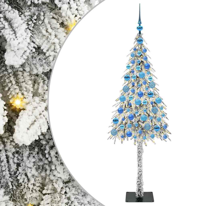 Brad de Crăciun cu 300 LED cu suport Alb 180 cm PE și Oțel WALTI