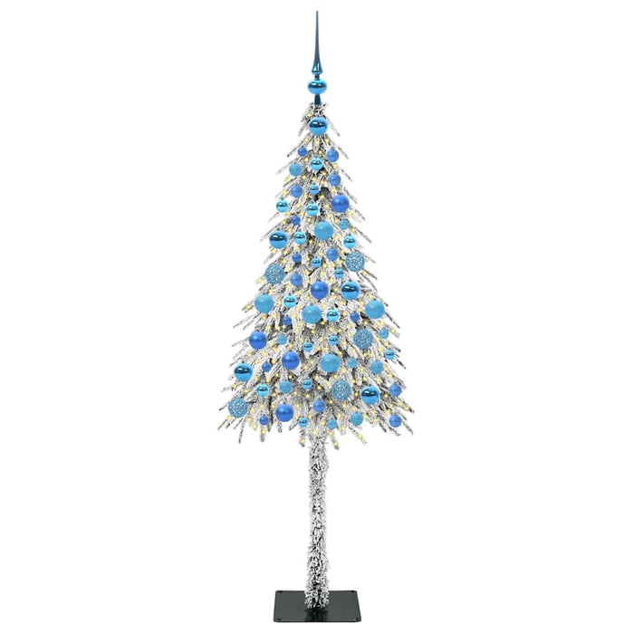 Brad de Crăciun cu 300 LED cu suport Alb 180 cm PE și Oțel WALTI