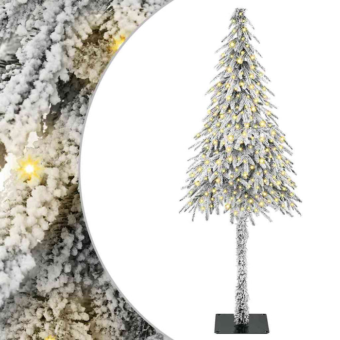 Brad de Crăciun cu 300 LED cu suport Alb 210 cm PE și Oțel - WALTI WALTI