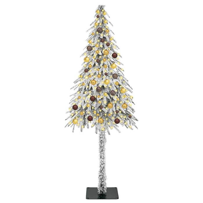 Brad de Crăciun cu 300 LED cu suport Alb 210 cm PE și Oțel WALTI