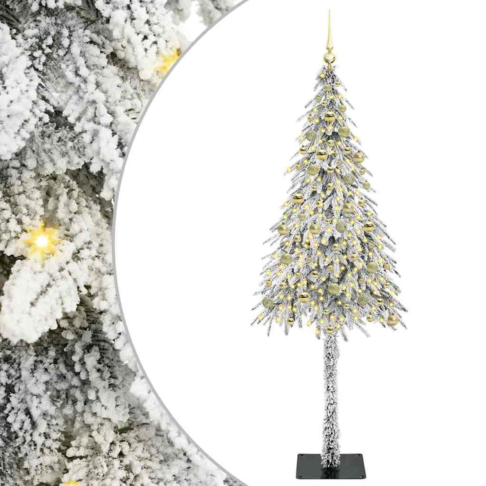 Brad de Crăciun cu 300 LED cu suport Alb 210 cm PE și Oțel WALTI