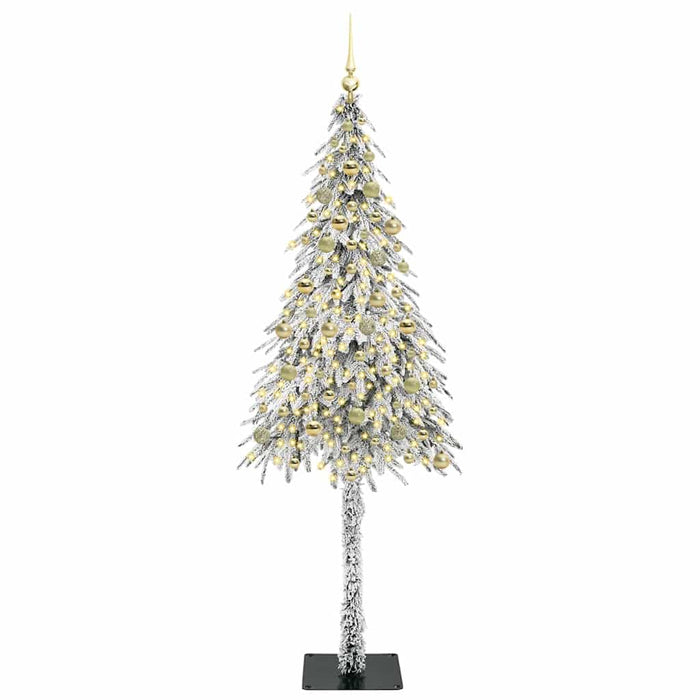 Brad de Crăciun cu 300 LED cu suport Alb 210 cm PE și Oțel WALTI