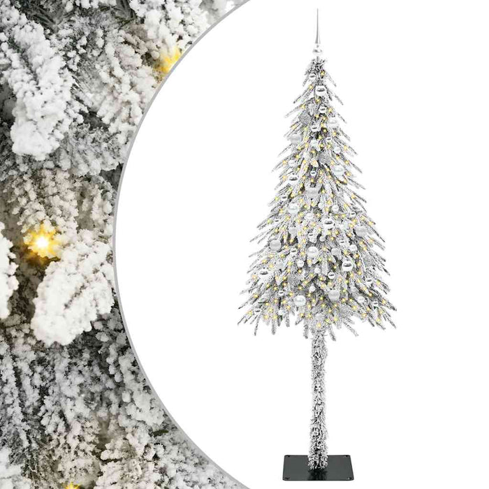 Brad de Crăciun cu 300 LED cu suport Alb 210 cm PE și Oțel WALTI