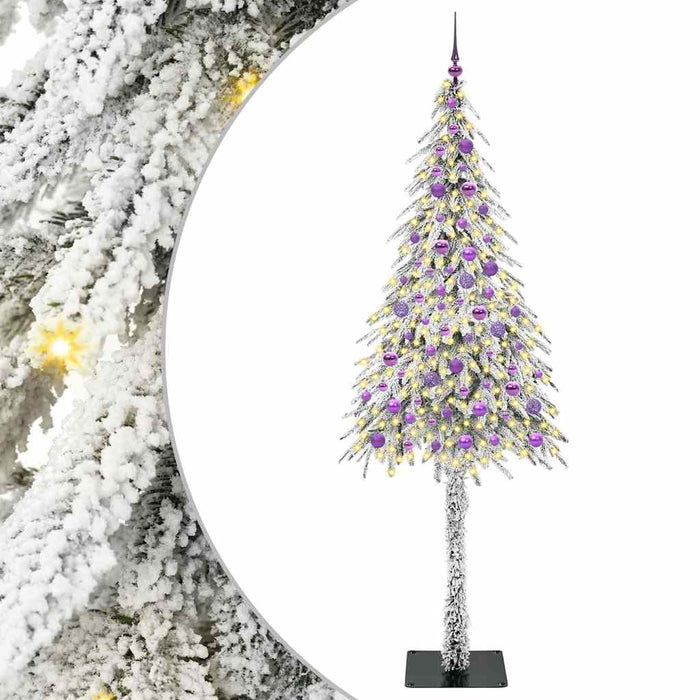 Brad de Crăciun cu 300 LED cu suport Alb 210 cm PE și Oțel - WALTI WALTI