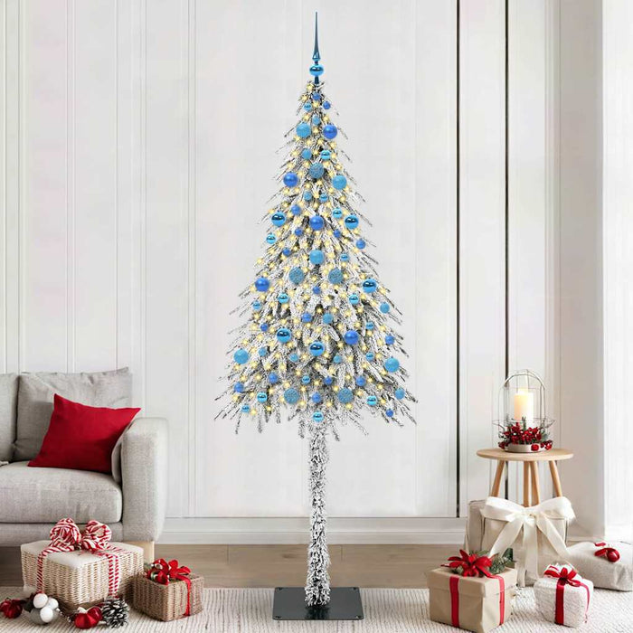 Brad de Crăciun cu 300 LED cu suport Alb 210 cm PE și Oțel - WALTI WALTI