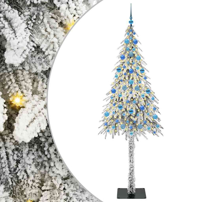 Brad de Crăciun cu 300 LED cu suport Alb 210 cm PE și Oțel - WALTI WALTI