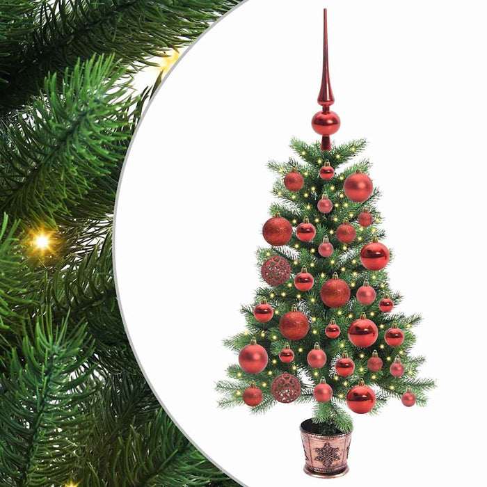 Brad de Crăciun cu 150 LED cu suport Verde 90 cm PE - WALTI WALTI