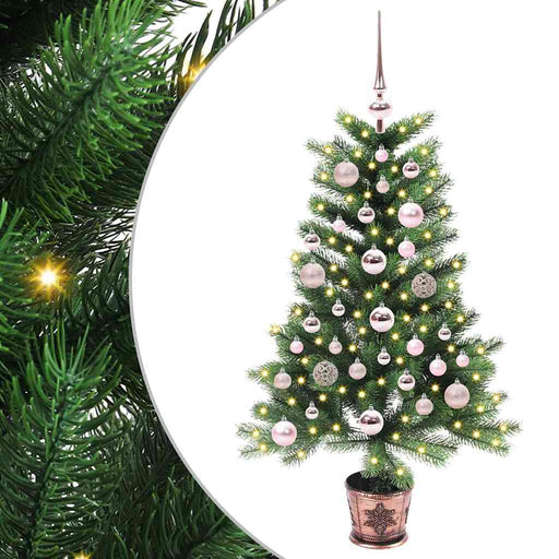Brad de Crăciun cu 150 LED cu suport Verde 90 cm PE - WALTI WALTI