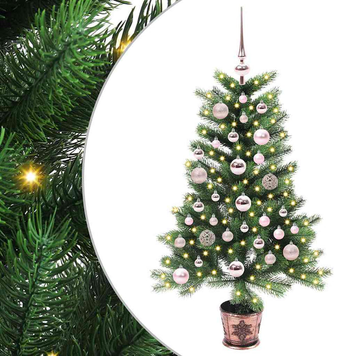 Brad de Crăciun cu 150 LED cu suport Verde 90 cm PE - WALTI WALTI