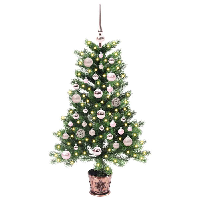 Brad de Crăciun cu 150 LED cu suport Verde 90 cm PE - WALTI WALTI