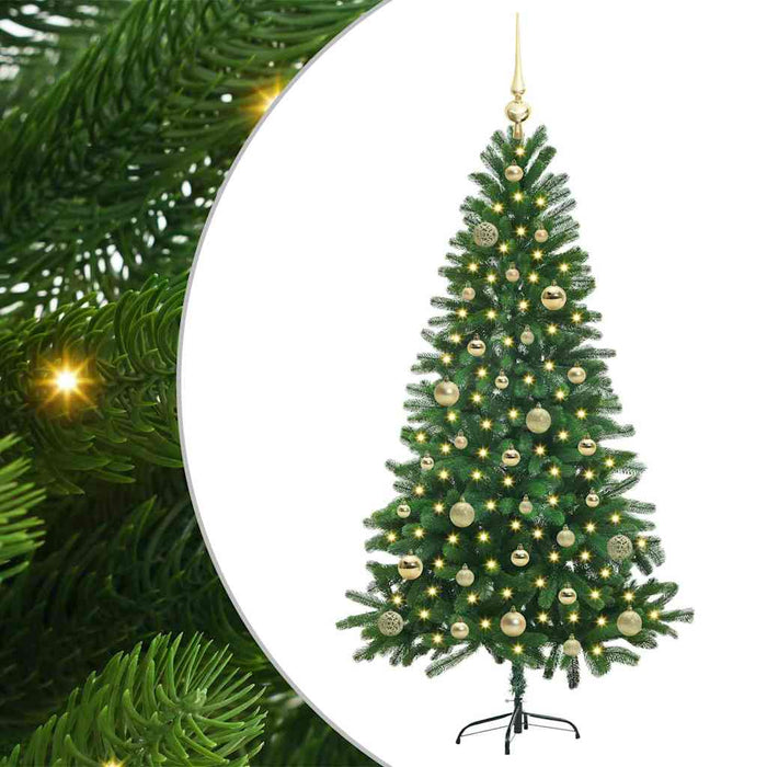 Brad de Crăciun cu 150 LED cu suport Verde 150 cm PE - WALTI WALTI