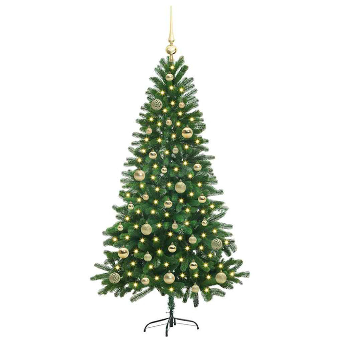 Brad de Crăciun cu 150 LED cu suport Verde 150 cm PE - WALTI WALTI