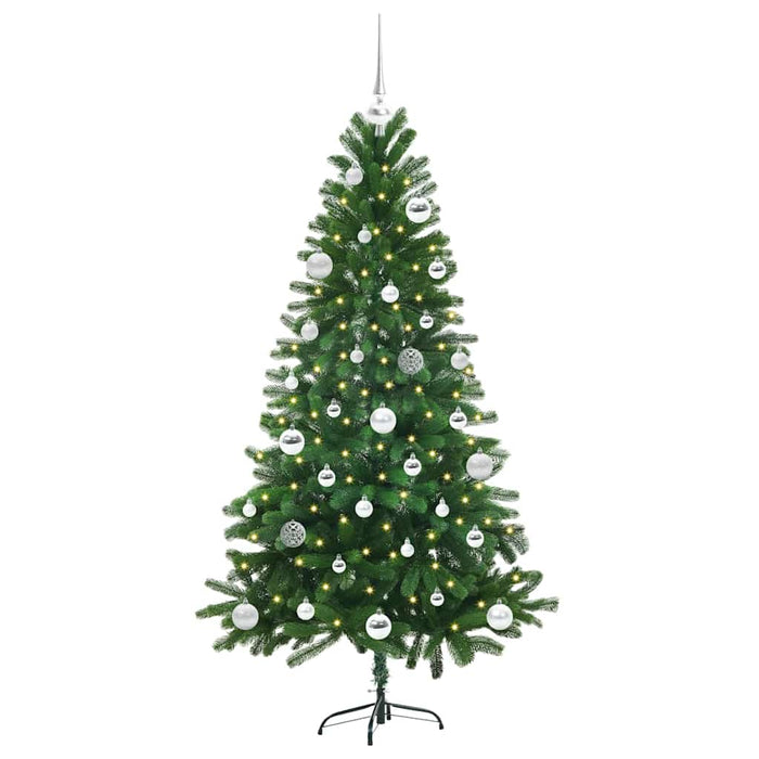 Brad de Crăciun cu 150 LED cu suport Verde 150 cm PE - WALTI WALTI