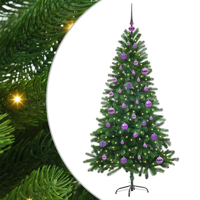 Brad de Crăciun cu 150 LED cu suport Verde 150 cm PE - WALTI WALTI