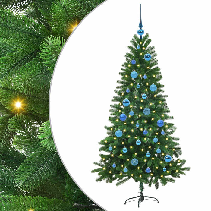 Brad de Crăciun cu 150 LED cu suport Verde 150 cm PE - WALTI WALTI