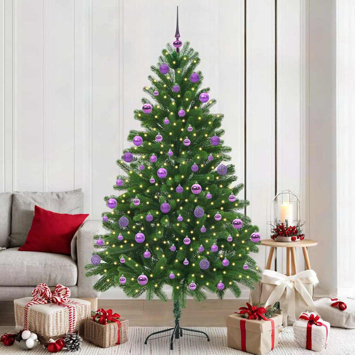 Brad de Crăciun cu 300 LED cu suport Verde 210 cm PE WALTI