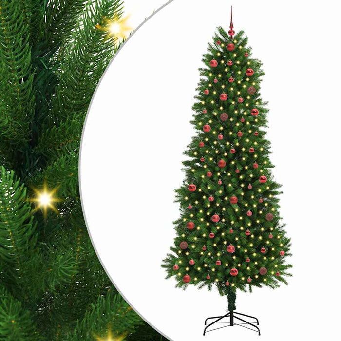 Brad de Crăciun cu 300 LED cu suport Verde 240 cm PE - WALTI WALTI