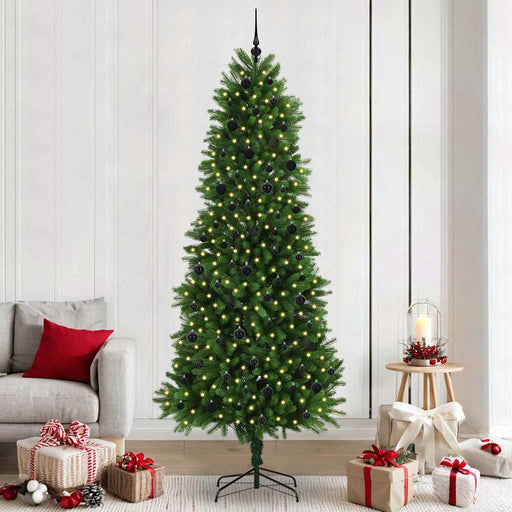Brad de Crăciun cu 300 LED cu suport Verde 240 cm PE - WALTI WALTI