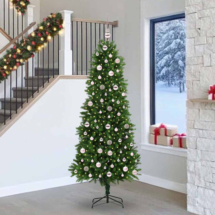 Brad de Crăciun cu 300 LED cu suport Verde 240 cm PE - WALTI WALTI