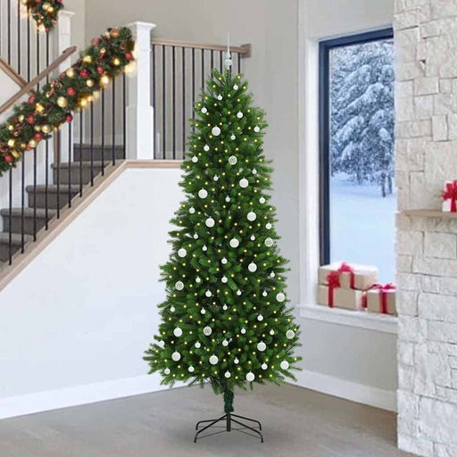 Brad de Crăciun cu 300 LED cu suport Verde 240 cm PE - WALTI WALTI