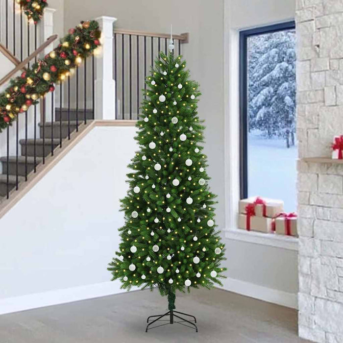 Brad de Crăciun cu 300 LED cu suport Verde 240 cm PE - WALTI WALTI