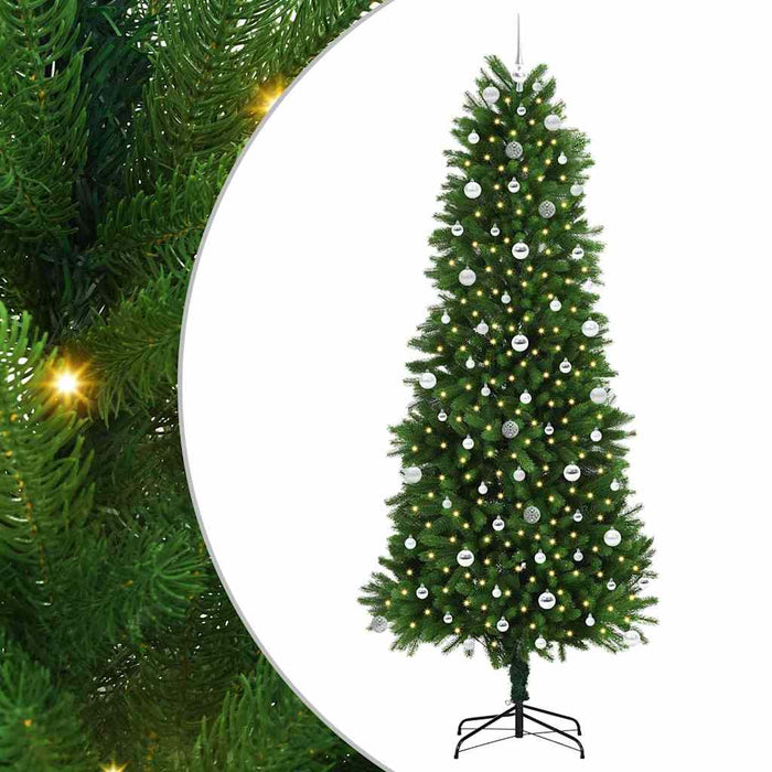 Brad de Crăciun cu 300 LED cu suport Verde 240 cm PE - WALTI WALTI