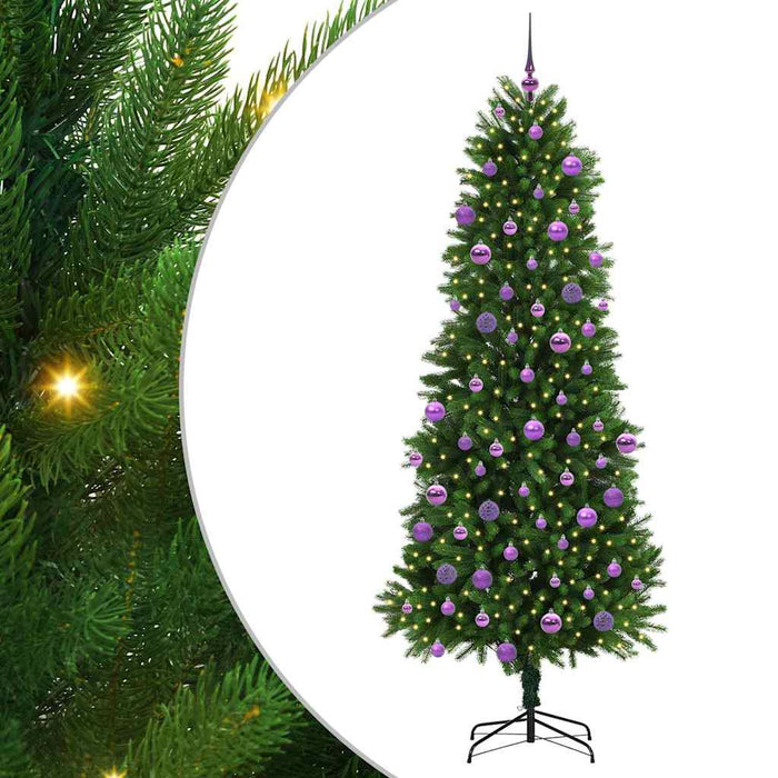 Brad de Crăciun cu 300 LED cu suport Verde 240 cm PE - WALTI WALTI