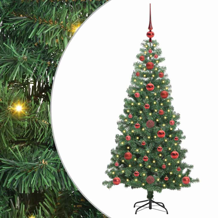 Brad de Crăciun cu 150 LED cu suport Verde 120 cm PVC - WALTI WALTI