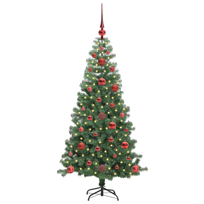 Brad de Crăciun cu 150 LED cu suport Verde 120 cm PVC - WALTI WALTI
