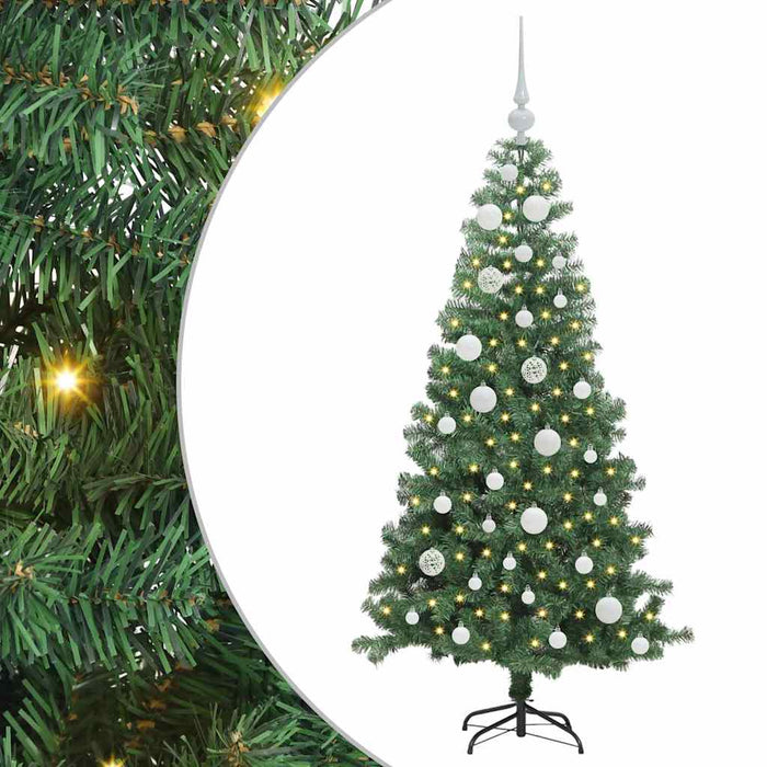 Brad de Crăciun cu 150 LED cu suport Verde 120 cm PVC - WALTI WALTI