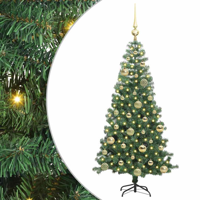 Brad de Crăciun cu 150 LED cu suport Verde 120 cm PVC - WALTI WALTI