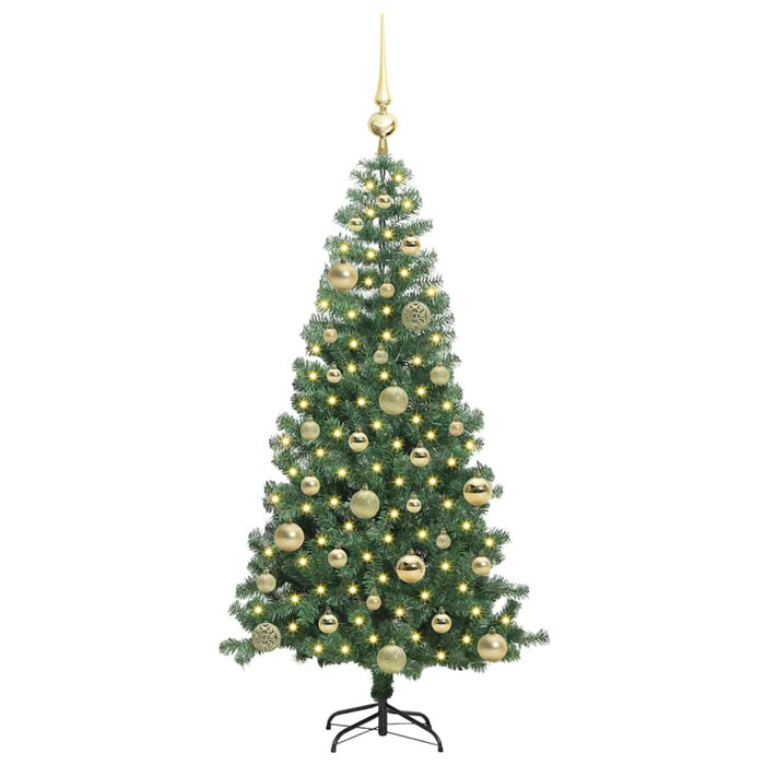 Brad de Crăciun cu 150 LED cu suport Verde 120 cm PVC - WALTI WALTI