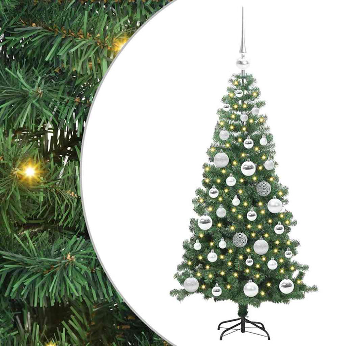 Brad de Crăciun cu 150 LED cu suport Verde 120 cm PVC - WALTI WALTI