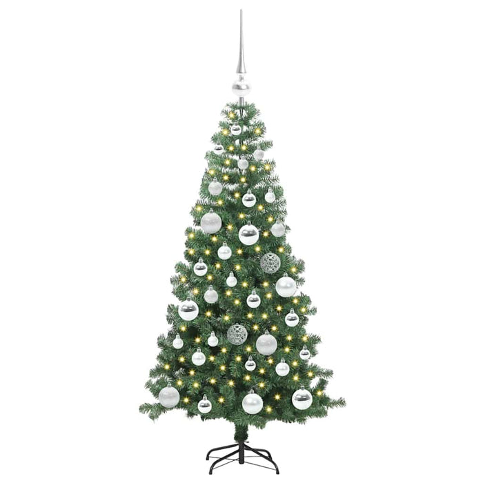 Brad de Crăciun cu 150 LED cu suport Verde 120 cm PVC - WALTI WALTI