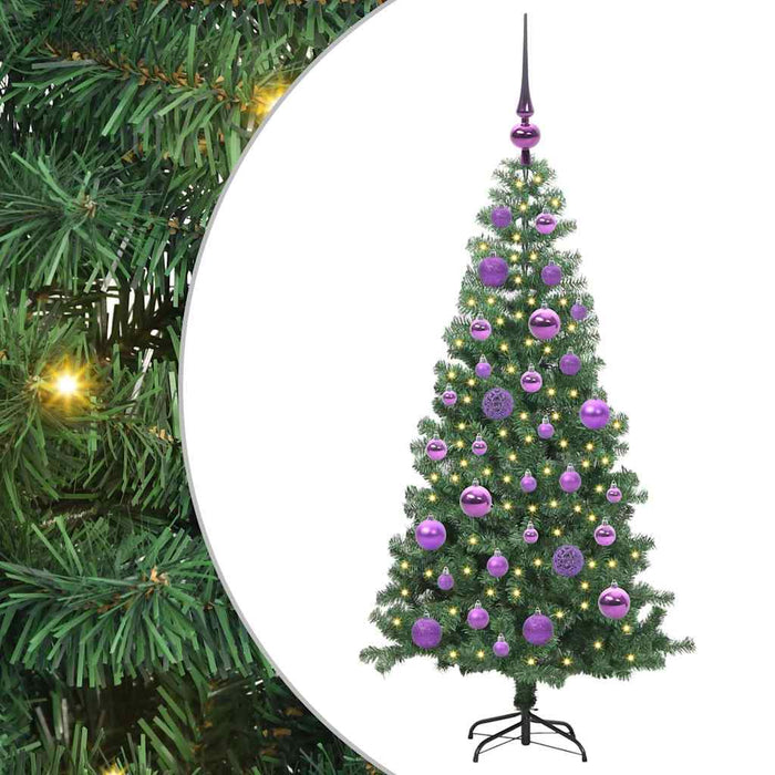 Brad de Crăciun cu 150 LED cu suport Verde 120 cm PVC - WALTI WALTI