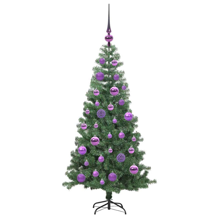 Brad de Crăciun cu 150 LED cu suport Verde 120 cm PVC - WALTI WALTI