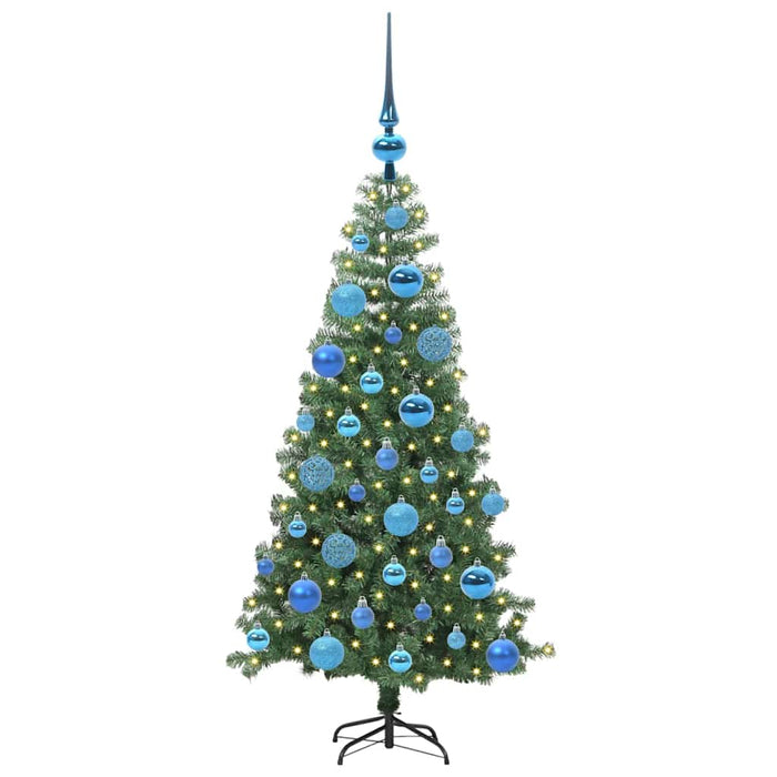 Brad de Crăciun cu 150 LED cu suport Verde 120 cm PVC - WALTI WALTI