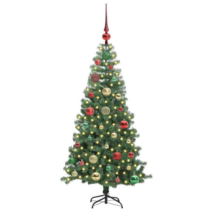 Brad de Crăciun cu 150 LED cu suport Verde 120 cm PVC - WALTI WALTI
