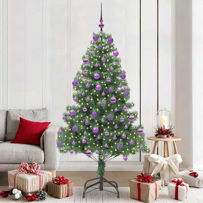 Brad de Crăciun cu 300 LED cu suport Verde 210 cm PVC - WALTI WALTI