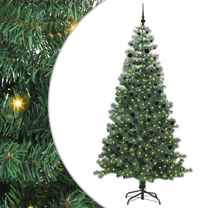 Brad de Crăciun cu 300 LED cu suport Verde 240 cm PVC - WALTI WALTI