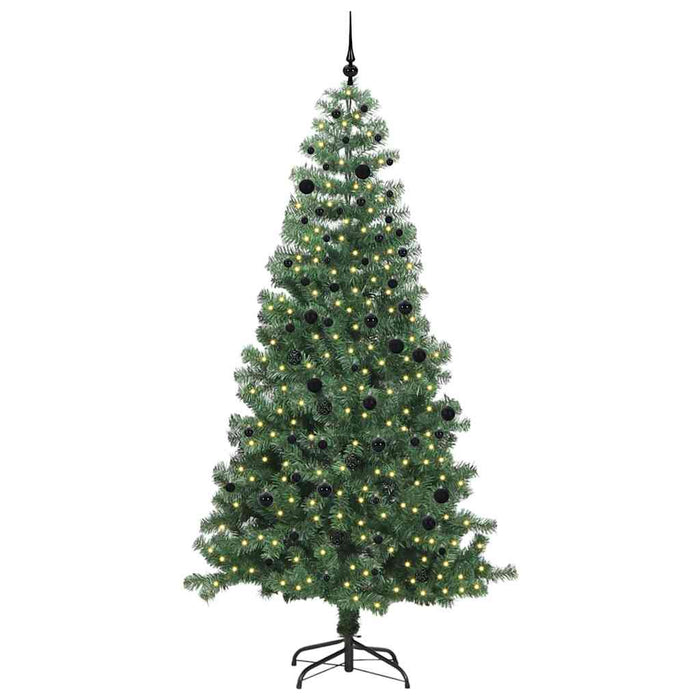 Brad de Crăciun cu 300 LED cu suport Verde 240 cm PVC - WALTI WALTI