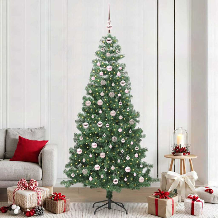 Brad de Crăciun cu 300 LED cu suport Verde 240 cm PVC - WALTI WALTI