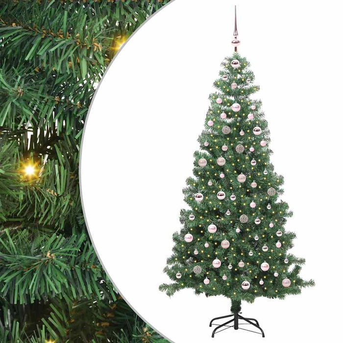 Brad de Crăciun cu 300 LED cu suport Verde 240 cm PVC - WALTI WALTI