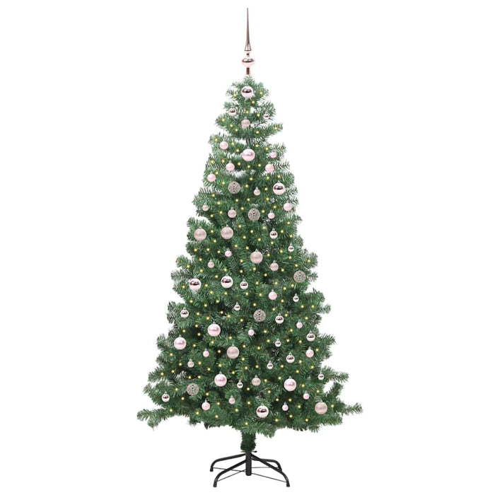 Brad de Crăciun cu 300 LED cu suport Verde 240 cm PVC - WALTI WALTI