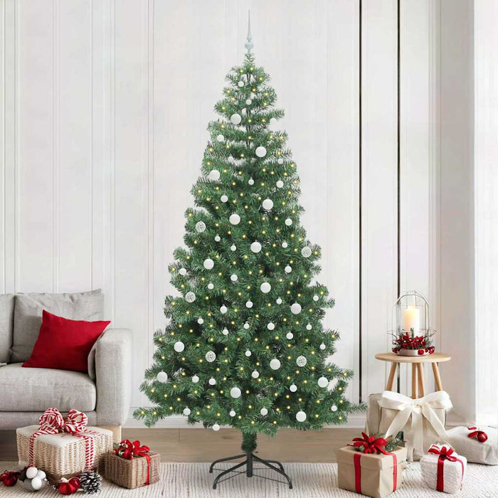 Brad de Crăciun cu 300 LED cu suport Verde 240 cm PVC - WALTI WALTI
