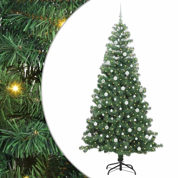 Brad de Crăciun cu 300 LED cu suport Verde 240 cm PVC - WALTI WALTI
