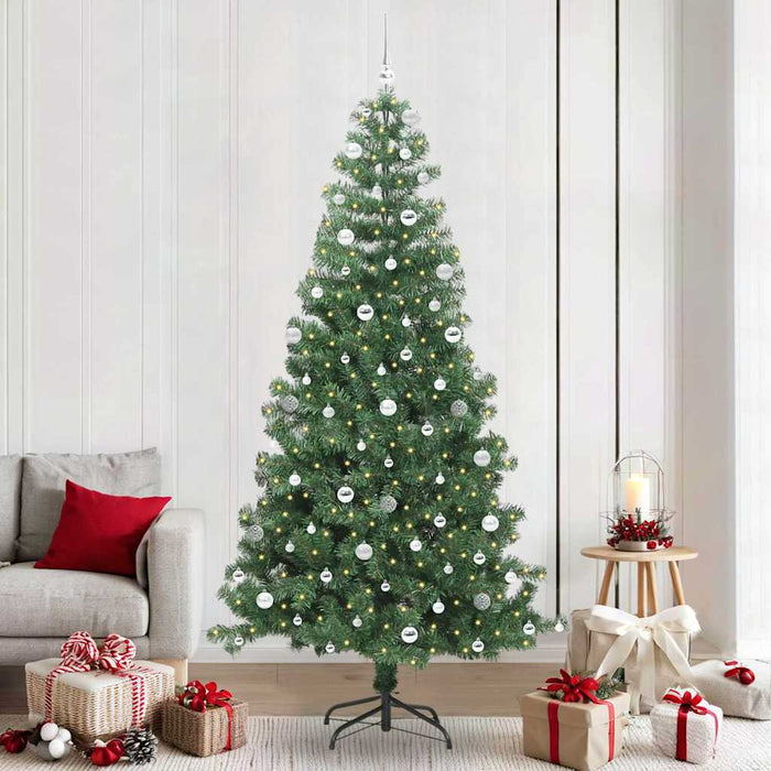 Brad de Crăciun cu 300 LED cu suport Verde 240 cm PVC - WALTI WALTI