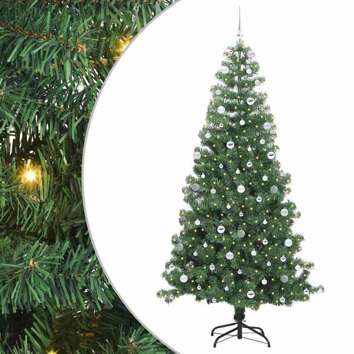 Brad de Crăciun cu 300 LED cu suport Verde 240 cm PVC - WALTI WALTI