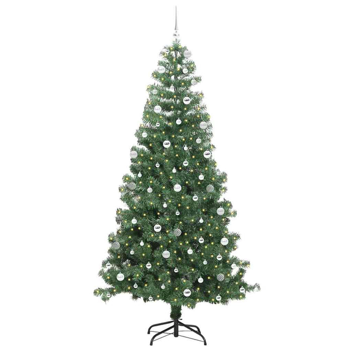 Brad de Crăciun cu 300 LED cu suport Verde 240 cm PVC - WALTI WALTI